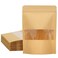 Blisstime 50 Pack Kraft Paper Stand Up Pouch Bags Resealable Bag with Transparent Window and Tear Notch for Multipurpose Storage 6 X 86 Inches