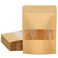Blisstime 50 Pack Kraft Paper Stand Up Pouch Bags Resealable Bag with Transparent Window and Tear Notch for Multipurpose Storage 6 X 86 Inches