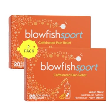 Blowfish Sport 2Pack Pain Relief for Athletes Eases Sore Muscles Boosts Energy Effervescent Formula Works Fast Perfect for Morning Workouts