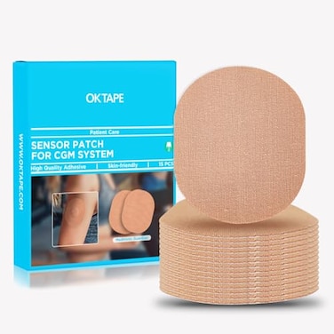 لاصقات OK TAPE لأجهزة MEDTRONIC Guardian وغيرها من أجهزة الاستشعار، مقاومة للماء والعرق، تدوم طويلاً، 15 قطعة، لون بيج