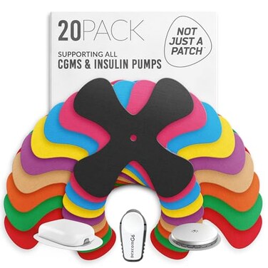 Not Just A Patch XPatch CGM Sensor Patches 20 Pack Water Resistant Omnipod 5 Adhesive Patches Durable for Active Lifestyle for 1014 Days Compatible with Dexcom G6 Libre 2 in MultiColor