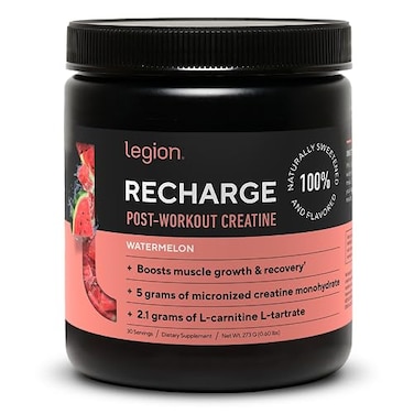 LEGION Recharge Post Workout Supplement All Natural Muscle Builder Recovery Drink with Micronized Creatine Monohydrate Naturally Sweetened Flavored Safe Healthy Watermelon 30 Serve