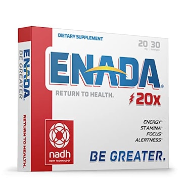 مكمل إنادا 20 × NADH لتعزيز الطاقة والتركيز الذهني والقدرة على التحمل ودعم التعب وتجديد الخلايا 20 ملغ NADH 30 قرص استحلاب، قرص واحد لكل جرعة، مكملات طاقة طبيعية للنساء والرجال