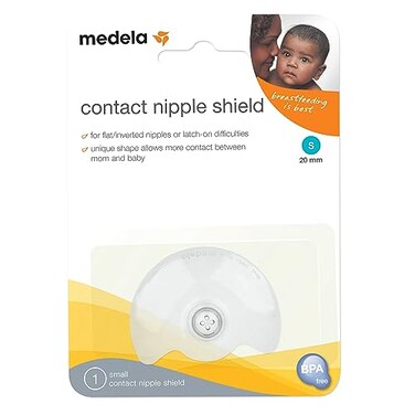 Medela Contact Nipple Shield for Breastfeeding Medium 20mm Nippleshield for Latch Difficulties or Flat or Inverted Nipples Made Without BPA