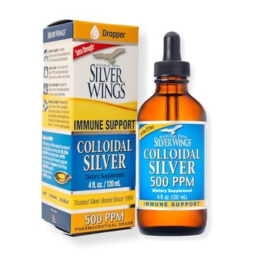 Natural Path Silver Wings Colloidal Silver 500ppm Immune Support Supplement 4 fl oz Dropper