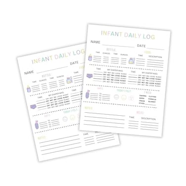 Lashicorn Infant Daily Log Sheets for Daycare Mothers Day Out 100 pk Report Sheets Single Prints Individual Daily Tracker Infant Log Book Send Home Form for Parents
