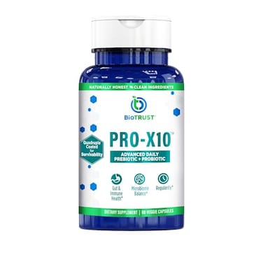 مكمل بروبيوتيك BioTrust ProX10 20، بروبيوتيك لصحة الجهاز الهضمي مع البريبايوتكس، يدعم جهاز المناعة وصحة الجهاز الهضمي، خالٍ من الغلوتين والصويا ومنتجات الألبان، غير معدل وراثيًا، 60 كبسولة