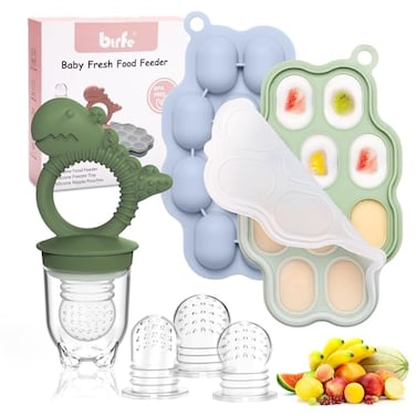 btrfe Baby Breastmilk Popsicle Molds Fruit Feeder Pacifier Silicone Baby Food Freezer Tray Storage Containers for Infant Teething Self Feeding