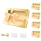 PACKQUEEN 5 Gold Boxes with Windows 9x65x38 Inches Clear Gift Boxes for Presents Contain Ribbons Cards Bridesmaid Proposal Boxes Christmas Gift Boxes with Magnetic Lids Glossy Gold
