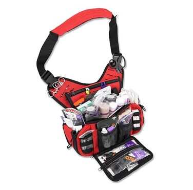 Lightning X Fully Stocked Tactical Shoulder Sling Pack MB15SKA First Aid Responder Medic Kit RED