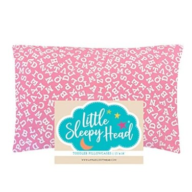 Little Sleepy Head Toddler Pillowcase 100 Cotton Hypoallergenic Pillow Case for Toddler Pillow Snug Fit Envelope Pillowcase 13x18 Pillowcase Pilllow Sold Separately Pink Alphabet
