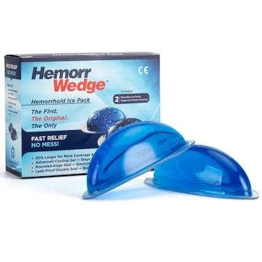 Hemorrwedge Hemorrhoid Ice Pack for Relief Cooling Support Twin Gel Pack with Hygienic Case Reusable Cold Therapy for Hemorrhoids Swelling Postpartum Discomfort WaterBased Gel