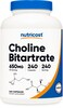 Nutricost Choline Bitartrate 650mg 240 Vegetarian Capsules