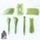 YUYONGTANG 7 Pieces Gua Sha Scraping Massage ToolNatural Resin GuaSha Tool Massage Tools Set for Face Back and Neck ReleaseReduce Muscle Painwith Storage Bag Green