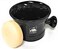 G.B.S GBS Mens Black Ceramic Shaving Soap Bowl and Mug Knob Handle 3 Ounces