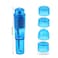 Finever Small Mini Vibrating Massager Handheld Portable Tool for Women with 4 Heads Pocket Pen for Face Neck Head Back and Shoulder Pink Purple and Blue