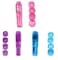 Finever Small Mini Vibrating Massager Handheld Portable Tool for Women with 4 Heads Pocket Pen for Face Neck Head Back and Shoulder Pink Purple and Blue