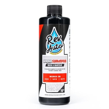 Rev Auto Wrap Shampoo Vinyl Wrap Car Wash Soap for Foam Cannons Bucket Washes HighFoaming pHBalanced Car Soap Safe for Gloss Satin Matte Printed Chrome More 16 Fl Oz