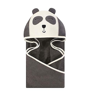 منشفة أطفال قطنية بغطاء رأس بتصميم وجه حيوان من هادسون بيبي، للجنسين، بتصميم باندا عصري، مقاس واحد