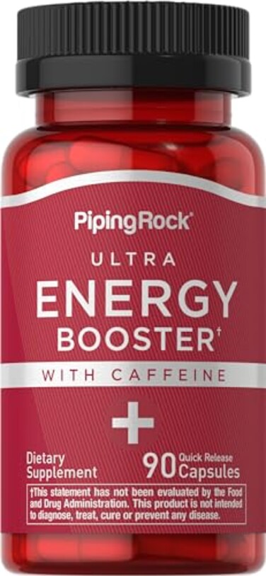 Piping Rock Energy Supplement with Caffeine 90 Capsules