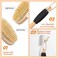 Vafada Wood Body Brush Set206 Long Handle Bath Body Back Scrubber Soft Stiff Bristles Detachable 2 Brush Heads Gentle Exfoliator Remove for Wet Dry Use