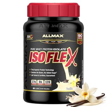 بروتين مصل اللبن المعزول بنكهة الفانيليا من ALLMAX ISOFLEX، وزن 2 رطل