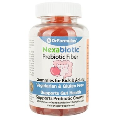 DrFormulas Nexabiotic Prebiotic Fiber Gummies Supplement for Kids Constipation Relief Adults Kids Stool Softener for Healthy Digestion Halal Vegetarian Gluten Free 30Day Chewable Supply