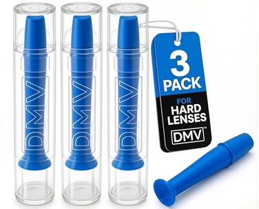 DMV Genuine Ultra Eye Contact Lens Remover Tool Pack of 3 Made in USA Durable Suction Cup Plunger for Scleral Rigid Gas Permeable RGP Hard Lenses NOT for Soft Lenses