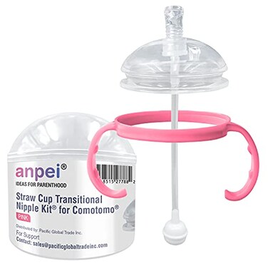 ANPEI Straw Sippy Cup Transitional Nipple Kit for Comotomo Baby Bottles 5 oz and 8 oz
