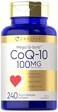 كبسولات كارلايل CoQ10 بتركيز 100 ملغ، 240 كبسولة، ميجا كيوسورب، إنزيم Q10 المساعد