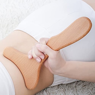 أداة تدليك كوموغير للعلاج بالخشب، مدلك خشبي لتصريف السائل اللمفاوي، أدوات نحت الجسم للعلاج بالخشب، غوا شا، تحرير العضلات، 11.6 بوصة