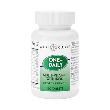 GeriCare OneDaily MultiVitamin with Iron Tablets100 Count Pack of 1