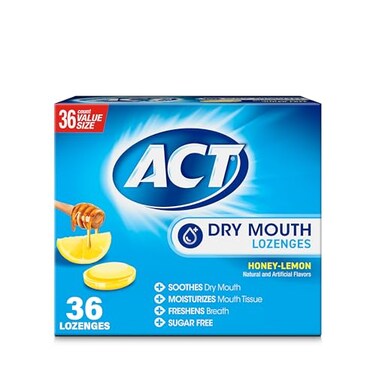 علكة ACT المرطبة للفم الجاف مع إكسيليتول، تلطف وترطب وتنعش بنكهة العسل والليمون، حجم اقتصادي 36 قطعة