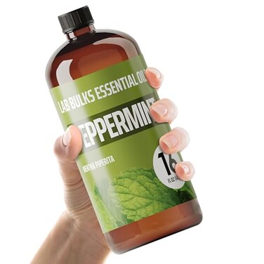 Lab Bulks Essential Oil Peppermint Essential Oil 16 oz Bottle for Diffusers House Cleaning Candles 1 Pack Aromatherapy Oil