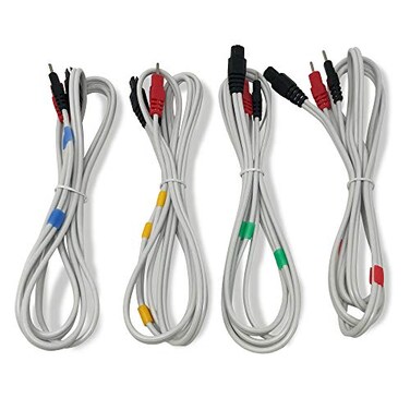 Discount TENS Brand Replacement Lead Wires Compatible with Compex Lead Wires with 2mm Pin Connectors Pack of 4