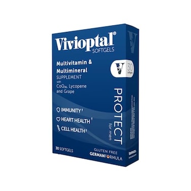 فيتامينات فيفيوبتال، فيفيوبتال للرجال، 30 كبسولة، كوإنزيم Q10، ليكوبين، ريسفيراترول، فيتامينات متعددة، معادن متعددة، خالي من الغلوتين، تركيبة ألمانية