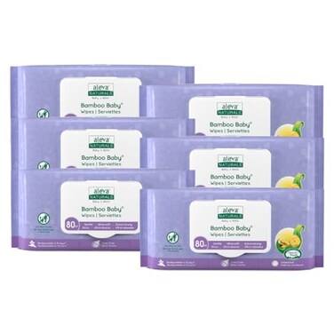 Aleva Naturals Bamboo Baby Wipes 480 ct