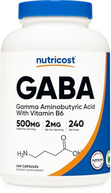 Nutricost GABA Vitamin B6 500mg per Serving 240 Capsules Vegetarian