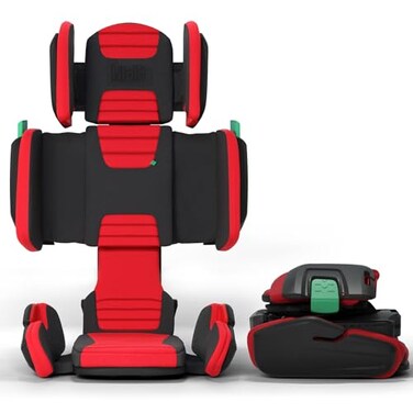 Mifold Hifold Adjustable Kids High Back Booster Car Seat with Strap Racing Red