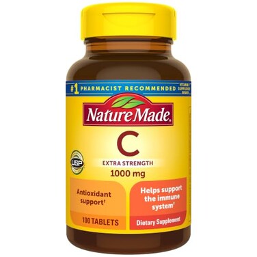 Nature Made Extra Strength Vitamin C 1000 mg Tablets Adult Vitamin C Tablets for Immune Support 100 Count 100 Day Supply