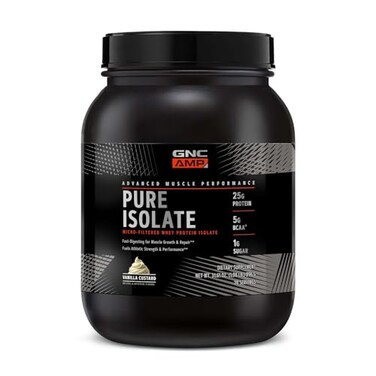 GNC AMP Pure Isolate Whey Protein Vanilla Custard 28 Servings