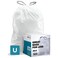 Plasticplace Custom Fit Trash Bags Compatible with simplehuman Code U 100 Count White Drawstring Garbage Liners 14521 Gallon 5580 Liter 265 x 32