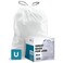 Plasticplace Custom Fit Trash Bags Compatible with simplehuman Code U 100 Count White Drawstring Garbage Liners 14521 Gallon 5580 Liter 265 x 32