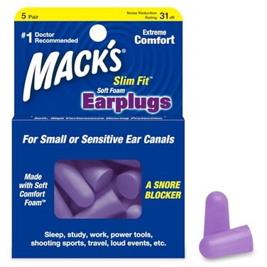 Mack's Macks Ear Care Slim Fit Soft Foam Earplugs 5 Count Pack of 6