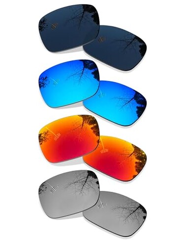 عدسات بديلة مستقطبة من Bsymbo، 4 أزواج، لنظارات Oakley Fuel Cell OO909660mm الشمسية، أسود، أزرق، فضي، أحمر