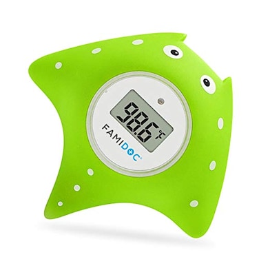 Famidoc Baby Bath Thermometer with Room Thermometer FDTHV022 New Upgraded Sensor Technology for Baby Health Bath Tub Water Temperature Floating Toy Green