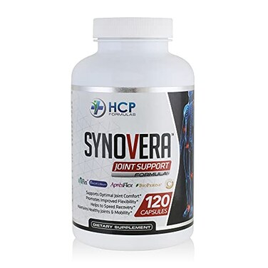 HCP Formulas Synovera Joint Support Complex with Turmeric Extract Collagen Mobility Flexibility Healthy Joints Tendon Ligament and Synovial Tissue Dietary Supplement 120 Caps