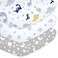 ملاءات سرير أطفال من Plushii، عبوة من 3 قطع، مقاس 28 × 52، مصنوعة من ألياف دقيقة فائقة النعومة، مناسبة لمراتب الأطفال الرضع، بتصميمات ديناصورات وفيلة ونجوم.