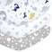 ملاءات سرير أطفال من Plushii، عبوة من 3 قطع، مقاس 28 × 52، مصنوعة من ألياف دقيقة فائقة النعومة، مناسبة لمراتب الأطفال الرضع، بتصميمات ديناصورات وفيلة ونجوم.