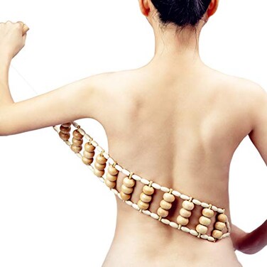 Hovom Wood Back Massage Roller Rope ToolLymphatic DrainageWood Therapy Massage Toolsmaderoterapia ColombianaPortable Handheld Rolling Massage Strap for Back Neck Shoulders Legs Smooth